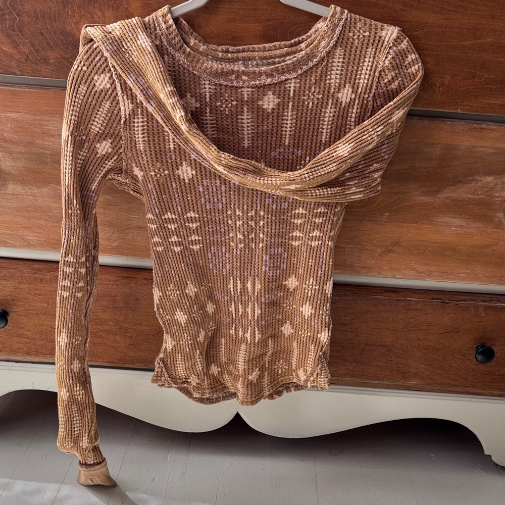 We The Free Tan Patterned Women's Blouse